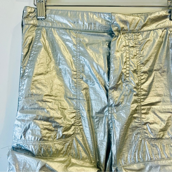 Zara | Metallic Silver Parachute Cargo Pants - Picture 5 of 13
